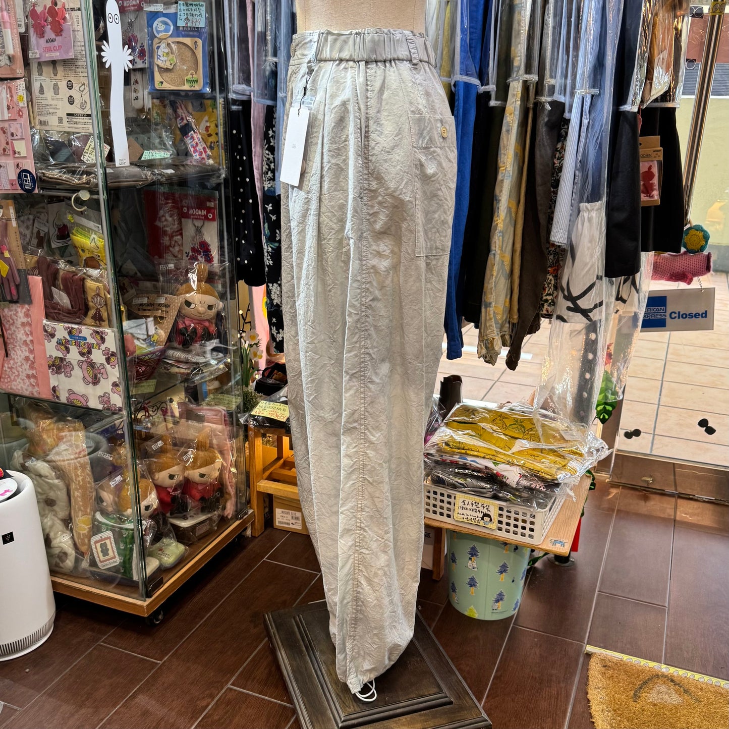 iki Nylon Cotton Typewriter Dyeing Grey Pants, made in Japan