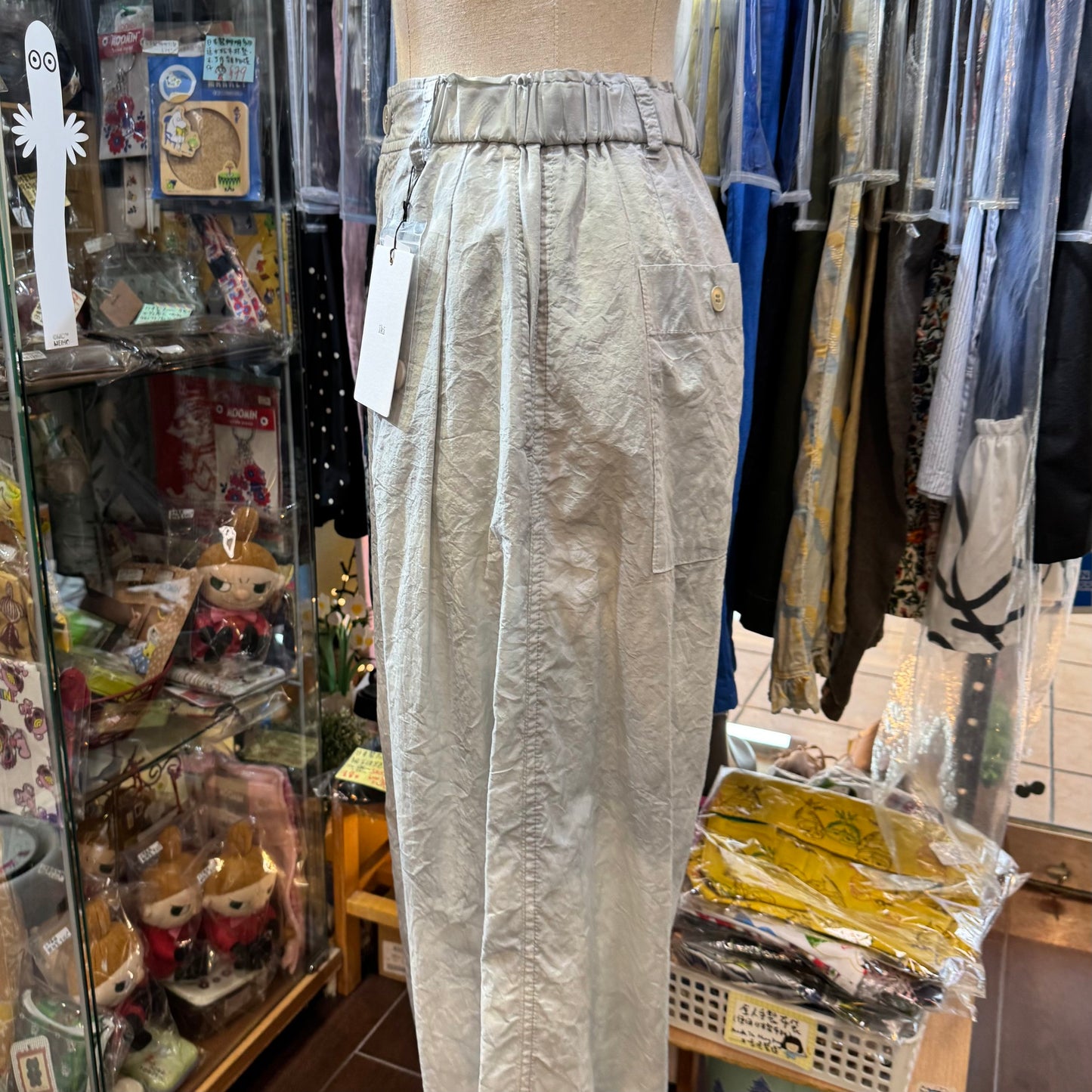 iki Nylon Cotton Typewriter Dyeing Grey Pants, made in Japan