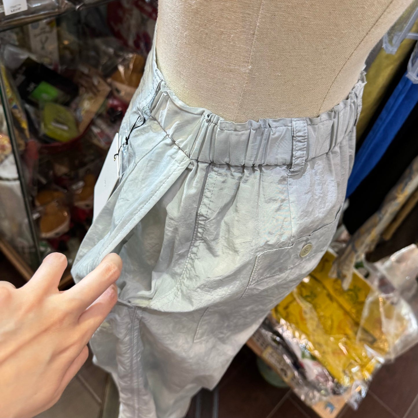 iki Nylon Cotton Typewriter Dyeing Grey Pants, made in Japan