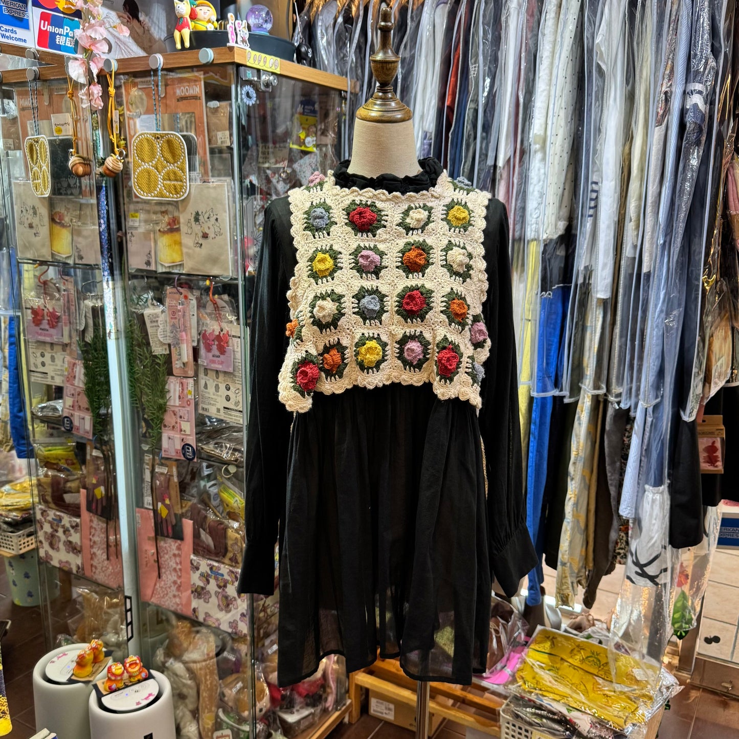 Fig London Ivory knit Gardener Vest, handmade in Peru