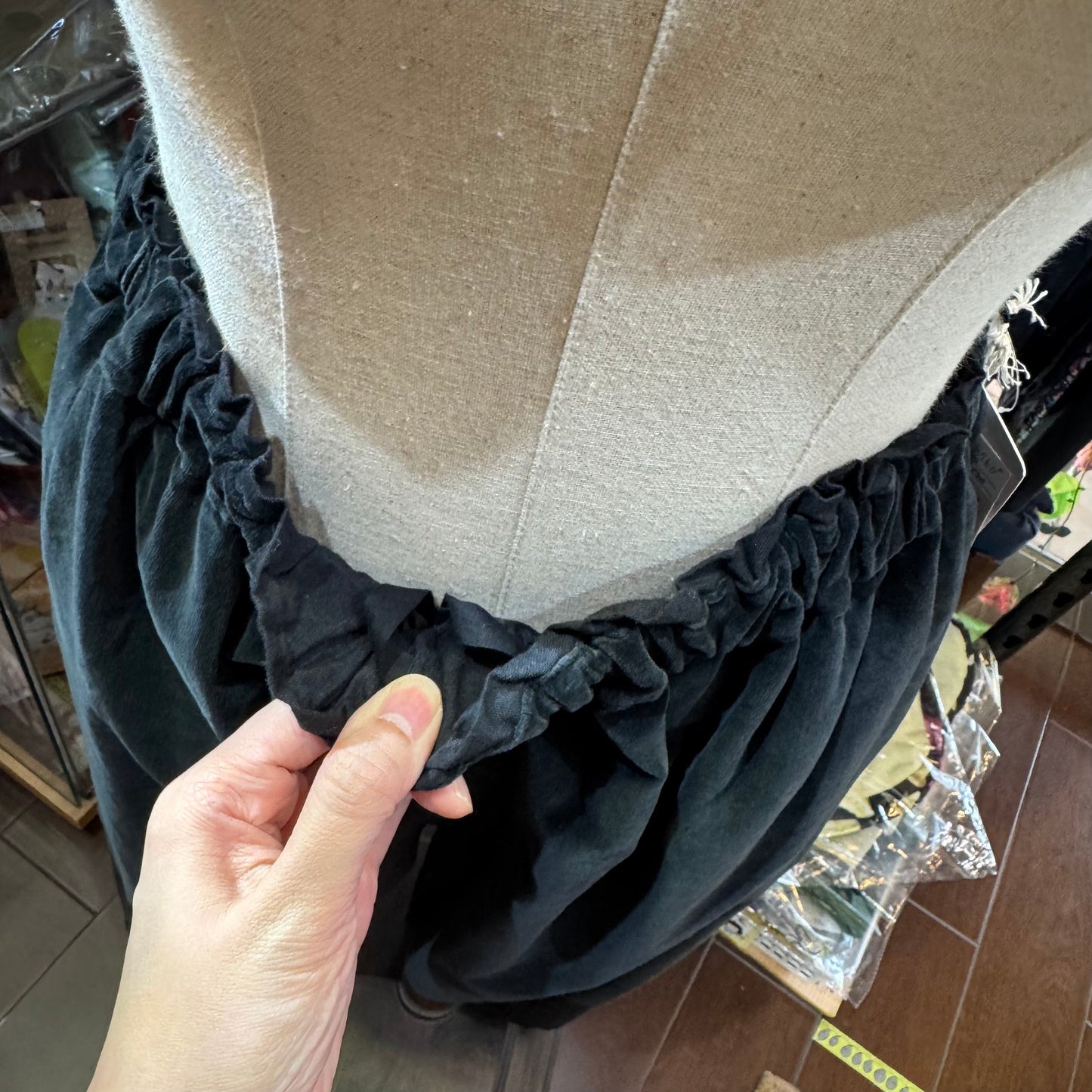 Sale- TSUHARU by SM2 Fanage Black Embroidery Pants