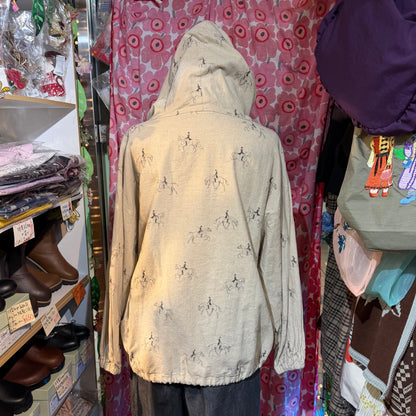 Sale- Laiterie Horses Ivory Linen Blouse, made in Japan