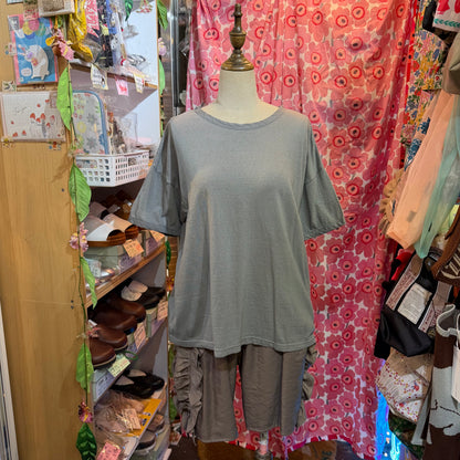 Days Charcoal Ribbon T-shirt, made in Japan