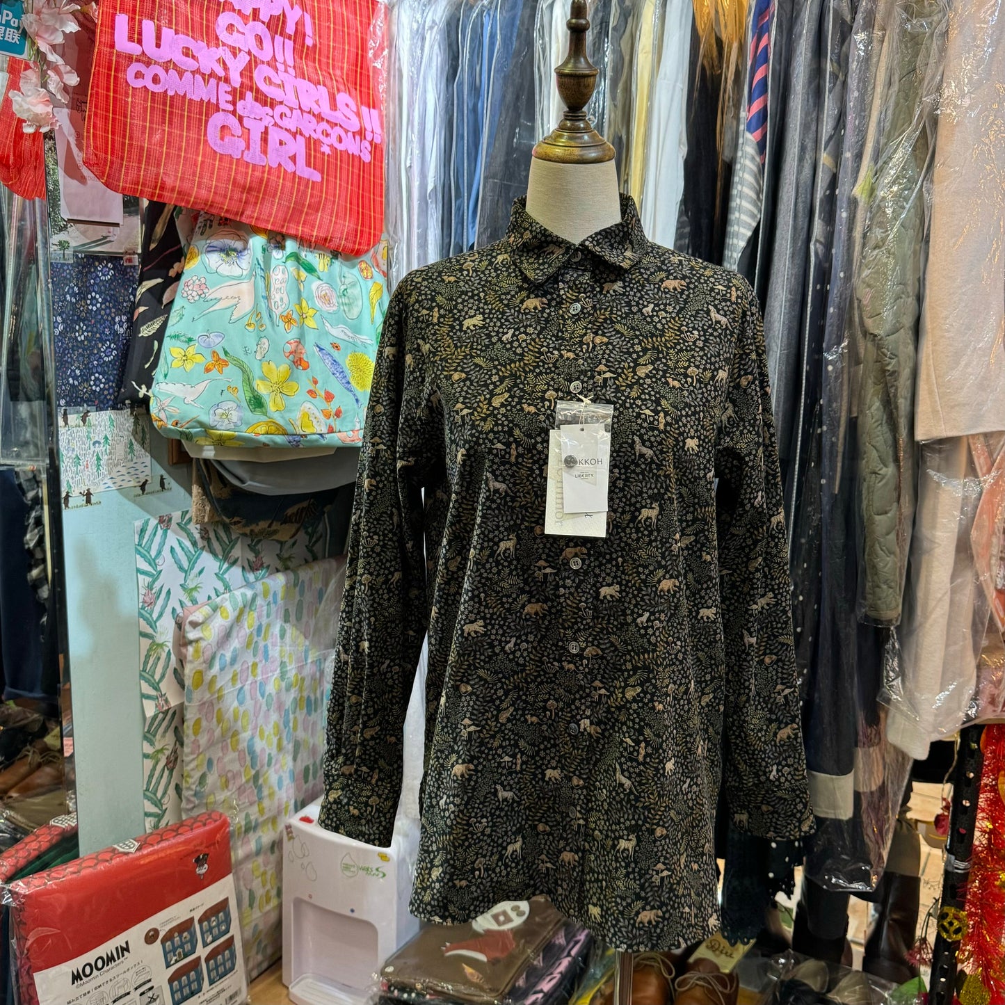 EXTRA20- Le Minor X Liberty London Black Shirt, made in Japan