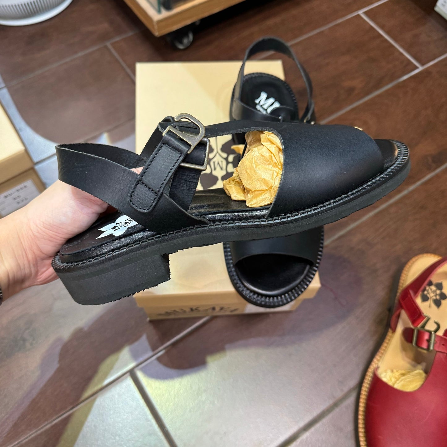 Sale- Mukava Leather Sandals, Vibram Sole,  2 Colors, made in Japan