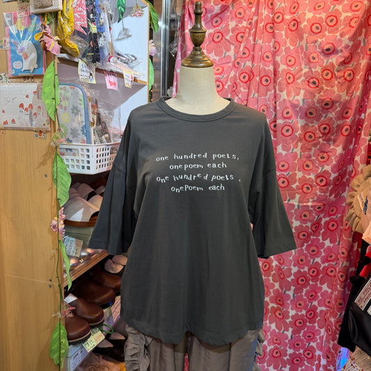 Laiterie Poets Charcoal T-shirt, made in Japan