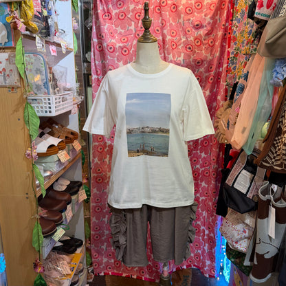 Te-to Beach White T-shirt, made in Japan
