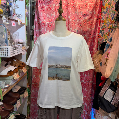 Te-to Beach White T-shirt, made in Japan