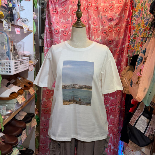 Te-to Beach White T-shirt, made in Japan