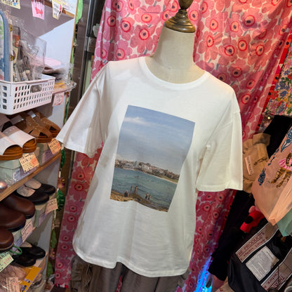 Te-to Beach White T-shirt, made in Japan