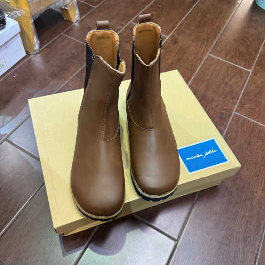 Minan Polku Brown Leather Boots, made in Japan