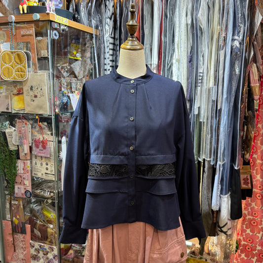 Sale- Trois Navy Shirt, UV Protection, made in Japan