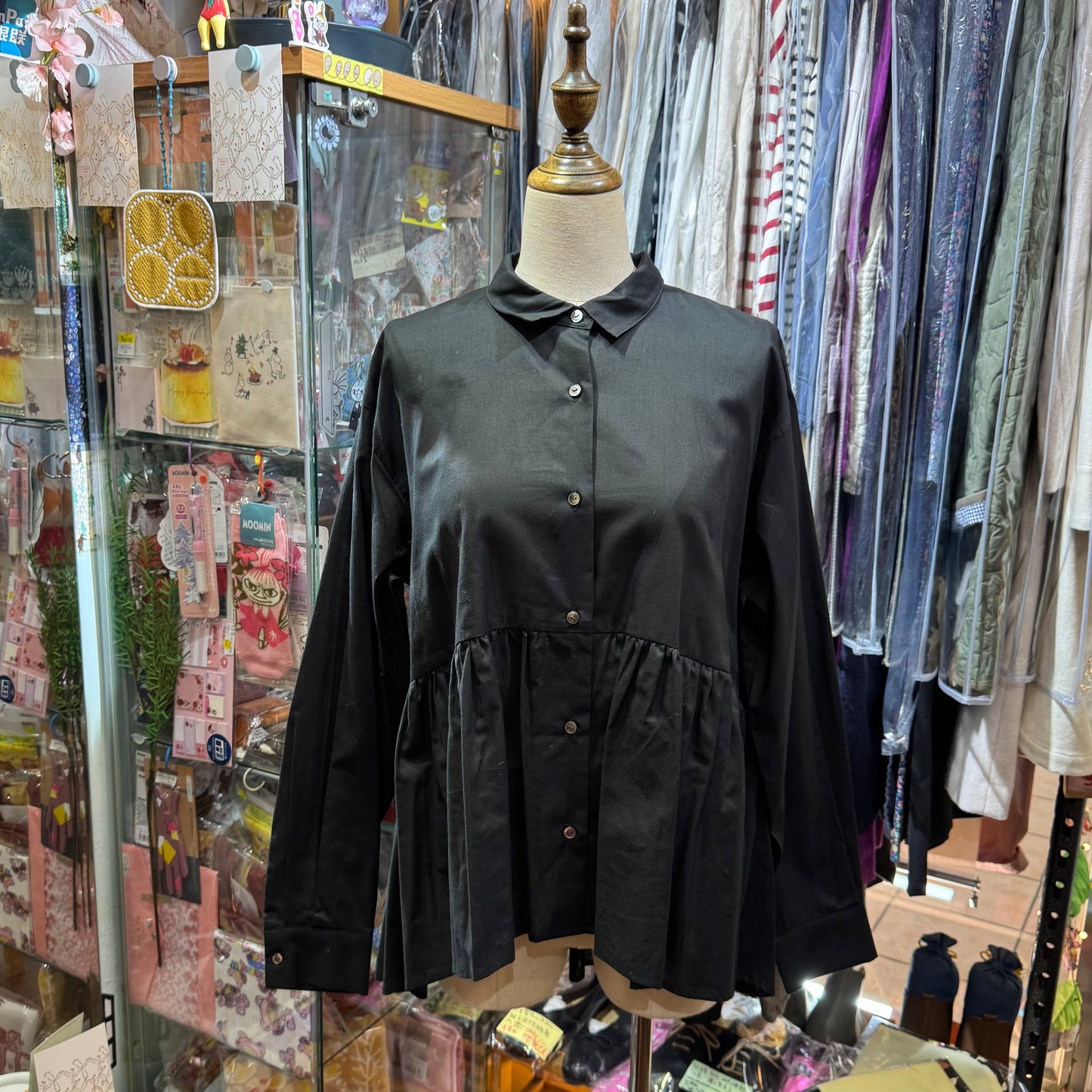 EXTRA20- Mizuiro ind Gathered Waist Shirt, 2 Colors, made in japan