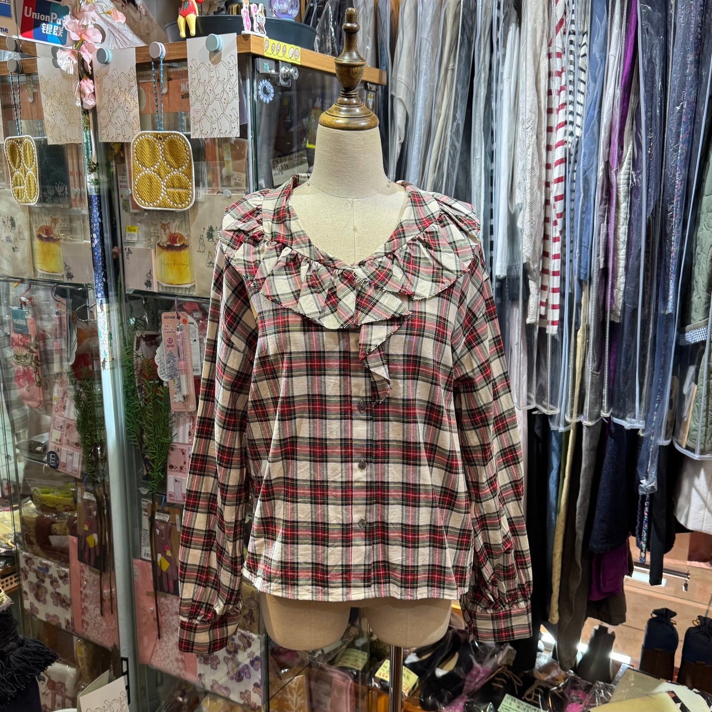 Sale- Mizuiro Ind Red Checked Shirt, made in Japan