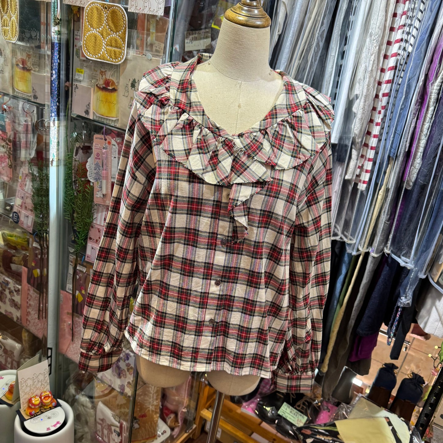 Sale- Mizuiro Ind Red Checked Shirt, made in Japan