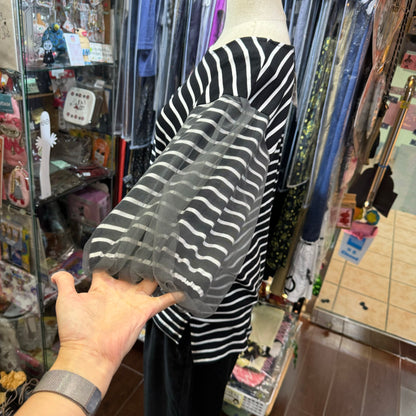 EXTRA30- Le Colis Black Striped Balloon Top