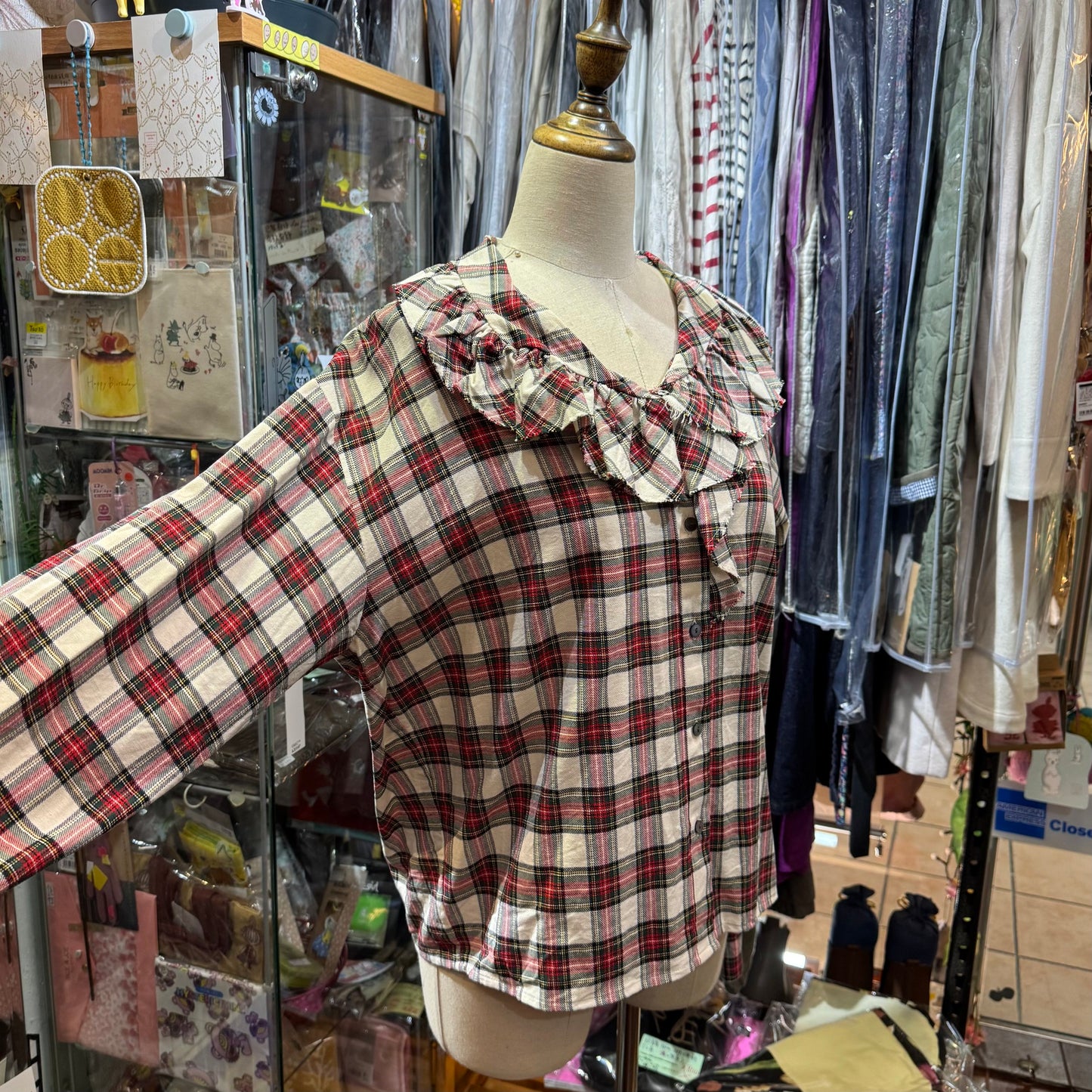 Sale- Mizuiro Ind Red Checked Shirt, made in Japan