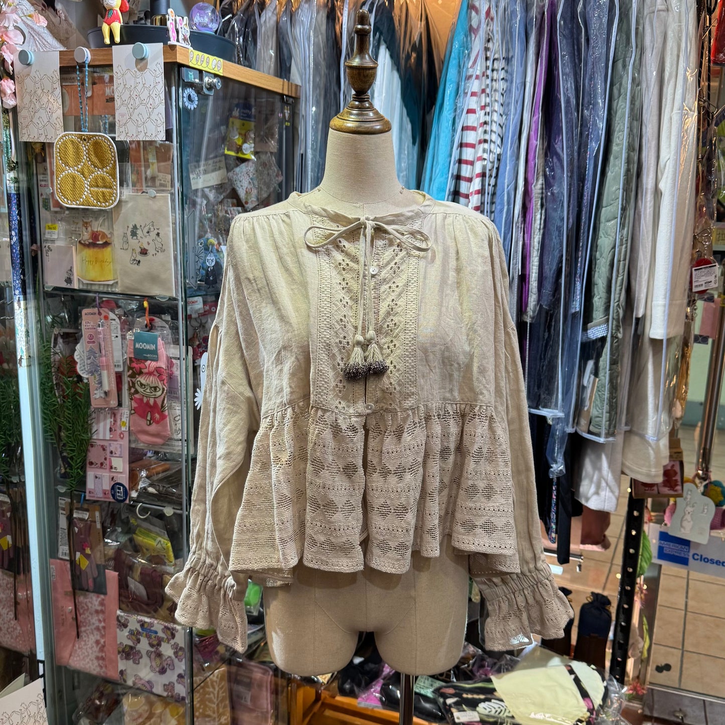 EXTRA20- TSUHARU by SM2 Lace Linen Shirt Top, 2 Colors, made in India