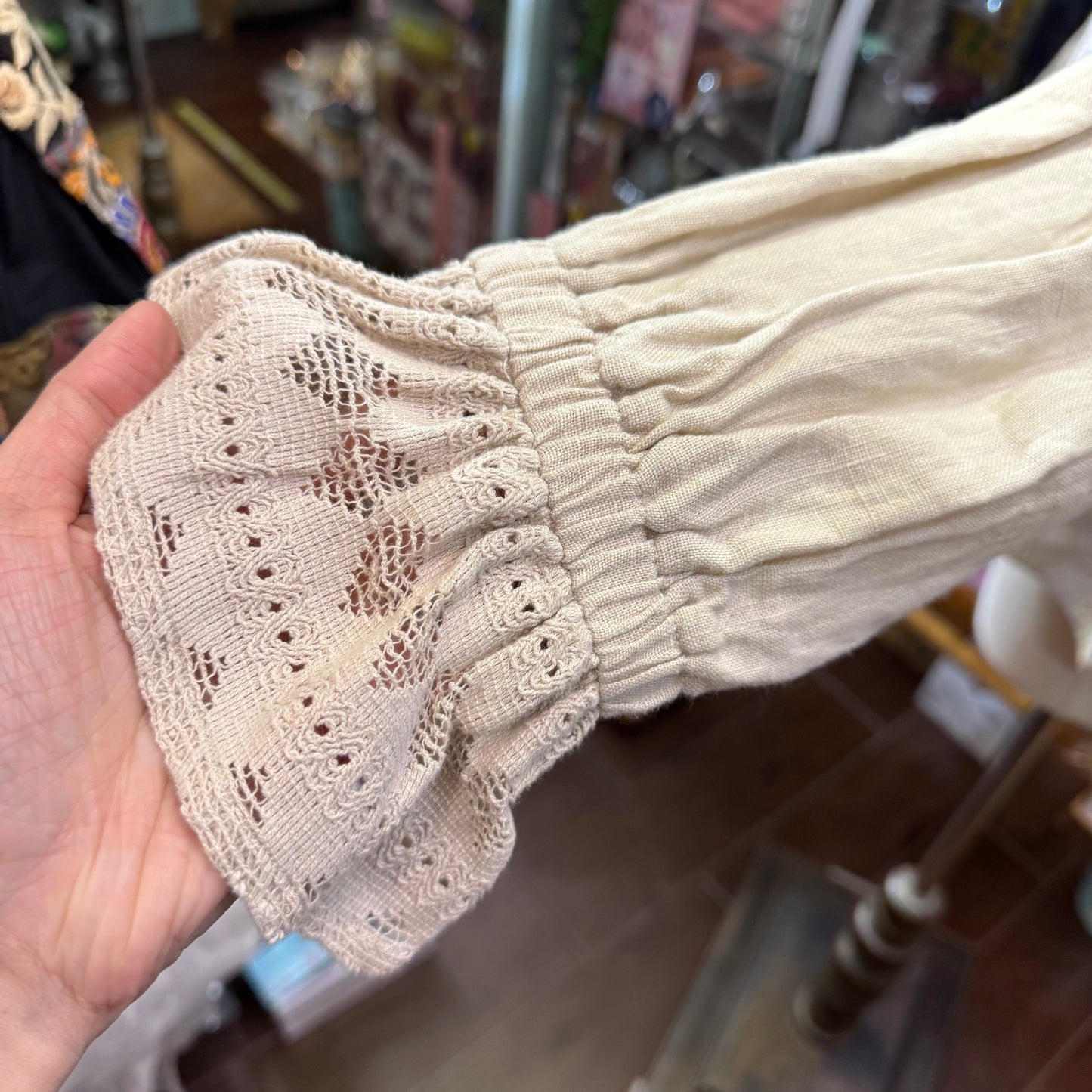 EXTRA20- TSUHARU by SM2 Lace Linen Shirt Top, 2 Colors, made in India