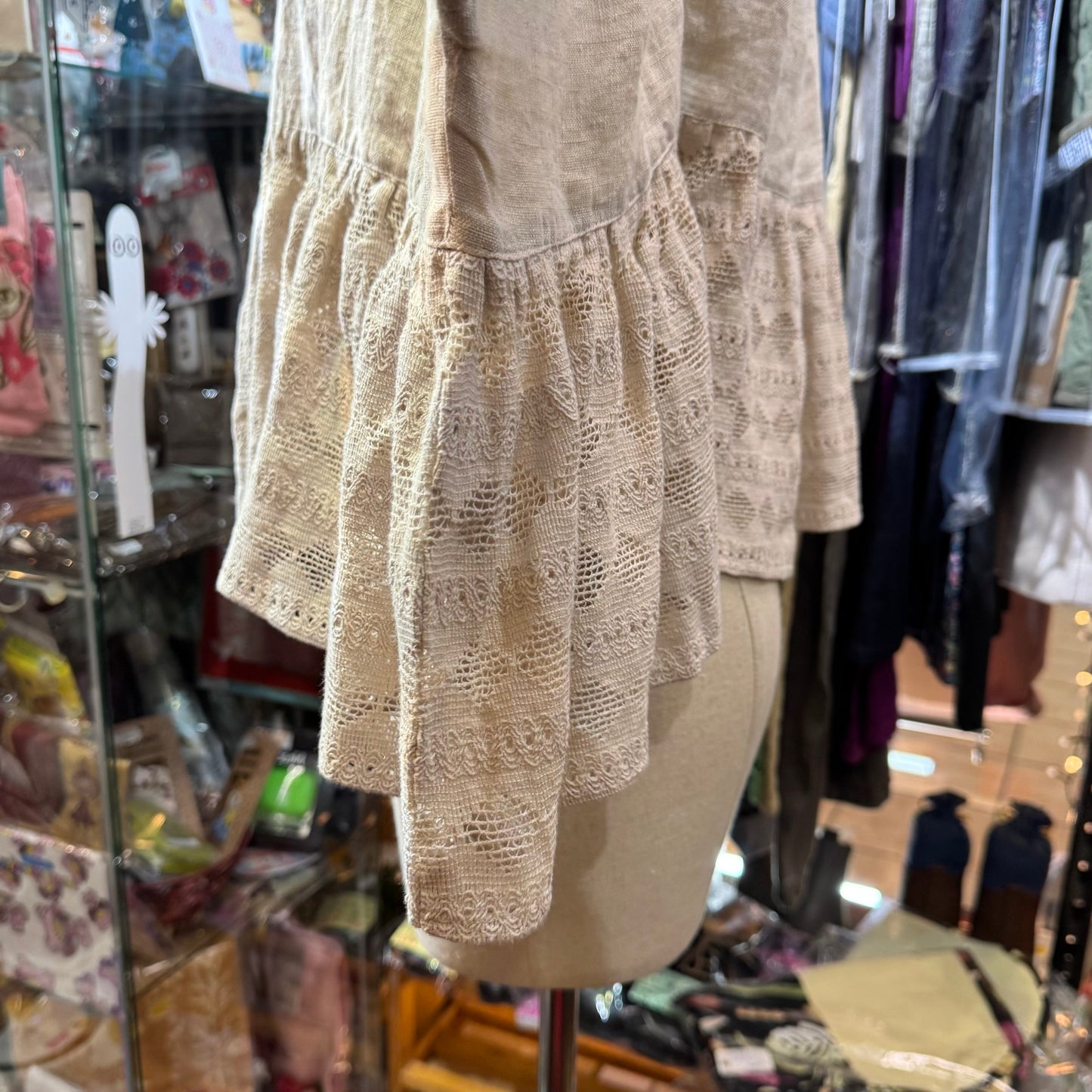 EXTRA20- TSUHARU by SM2 Lace Linen Shirt Top, 2 Colors, made in India