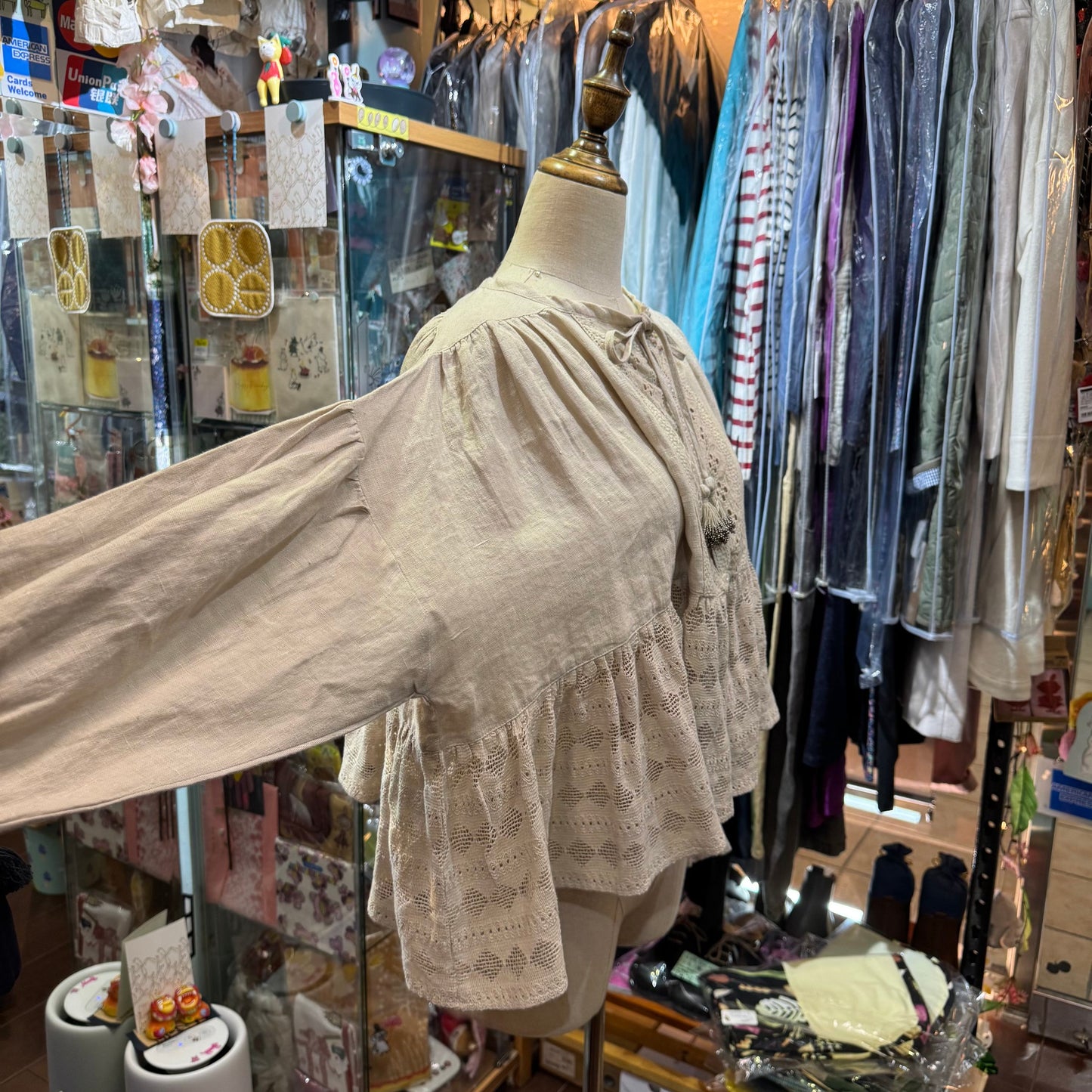 EXTRA20- TSUHARU by SM2 Lace Linen Shirt Top, 2 Colors, made in India