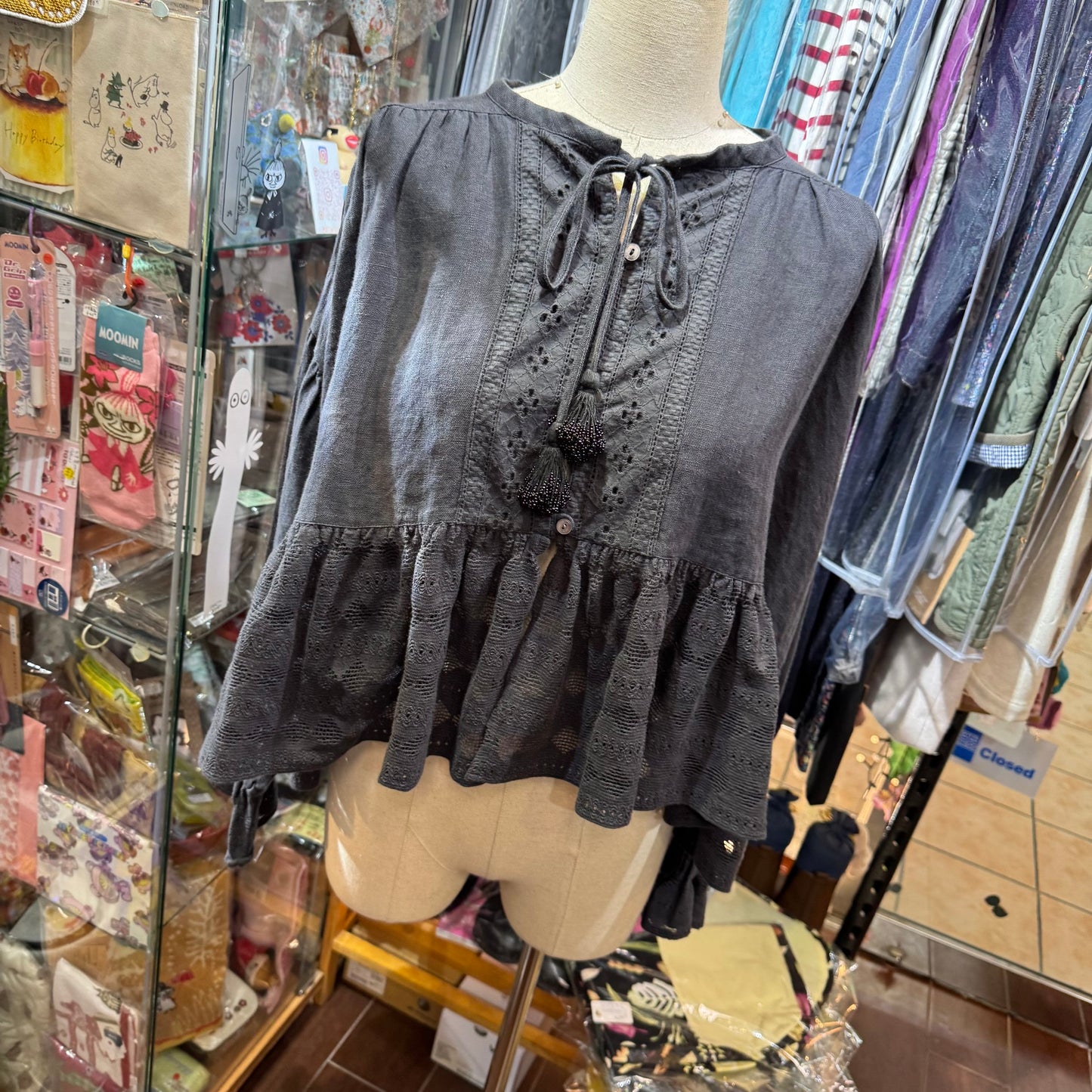 EXTRA20- TSUHARU by SM2 Lace Linen Shirt Top, 2 Colors, made in India