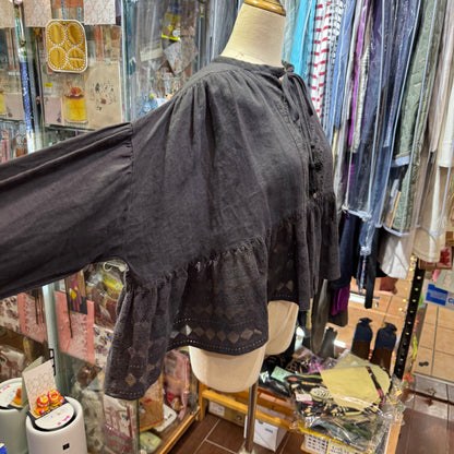 EXTRA30- TSUHARU by SM2 Lace Linen Shirt Top, 2 Colors, made in India