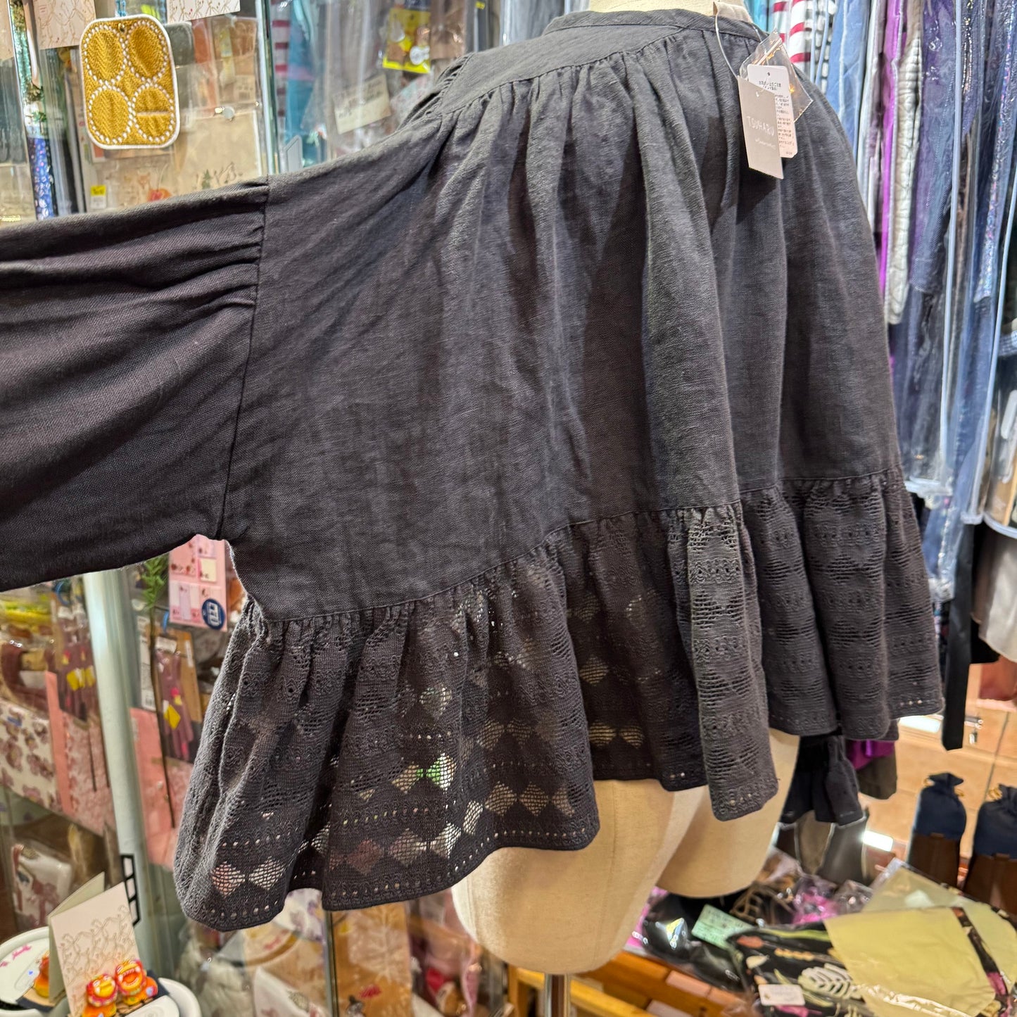 EXTRA20- TSUHARU by SM2 Lace Linen Shirt Top, 2 Colors, made in India