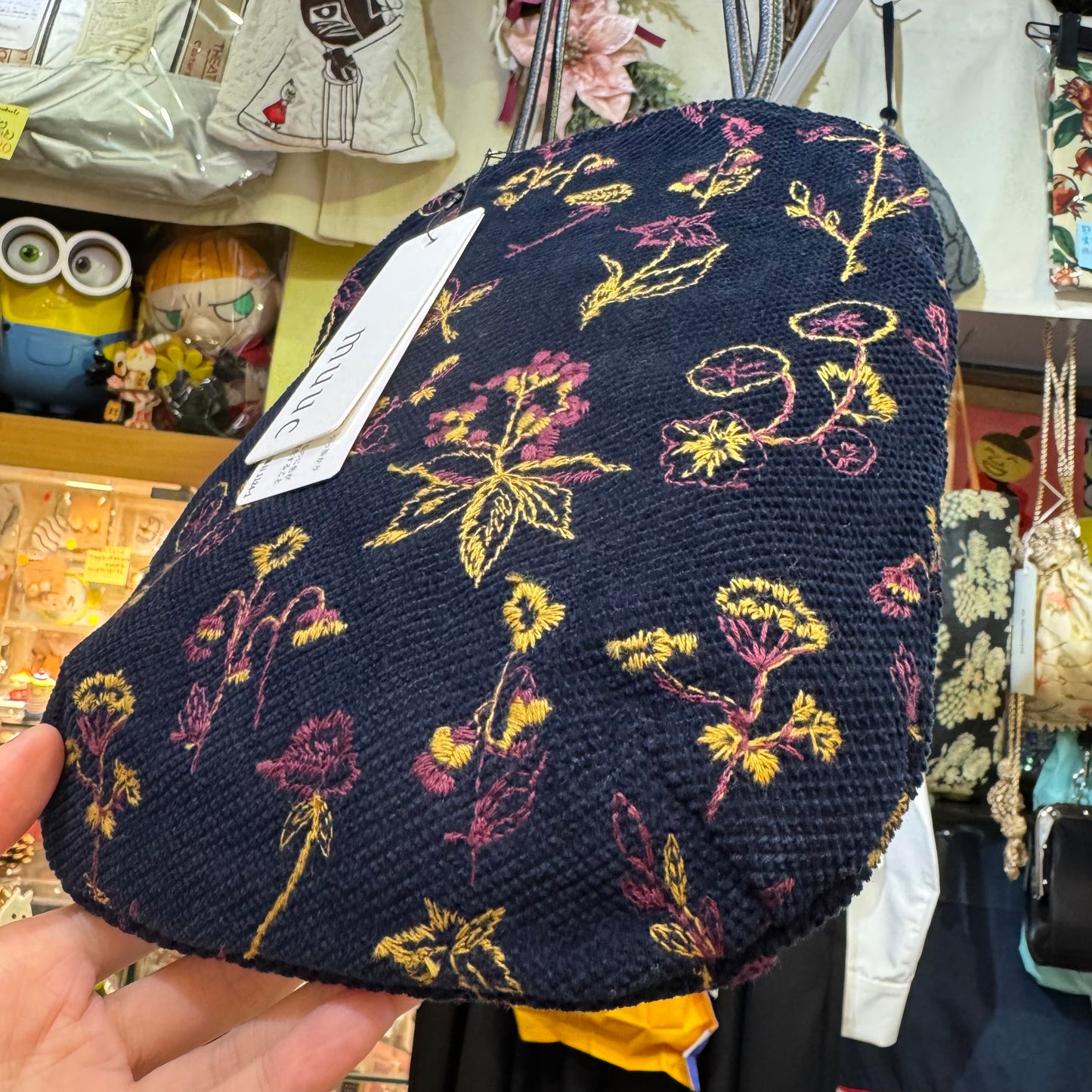 Muuc Embroidery Floral Small Handbag, 2 Colors, made in Japan