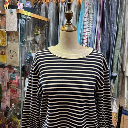EXTRA30- Diaries Striped Top, 2 Colors, made in Japan