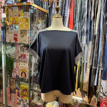 EXTRA30- Pont de Chalons Marine Collar Prime Cool Black Top, made in Japan