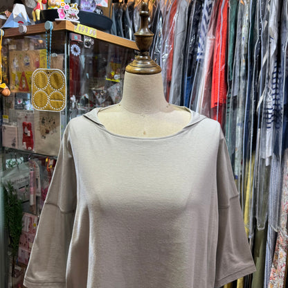 Sale- Nachukara Grey Marine Collar Top, 2 Colors, made in Japan