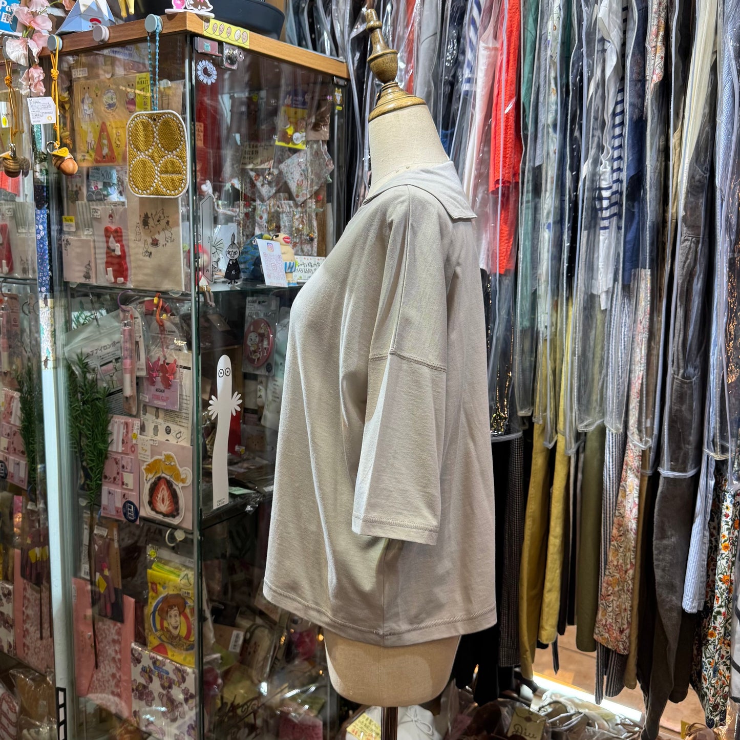 Nachukara Grey Marine Collar Top, 2 Colors, made in Japan