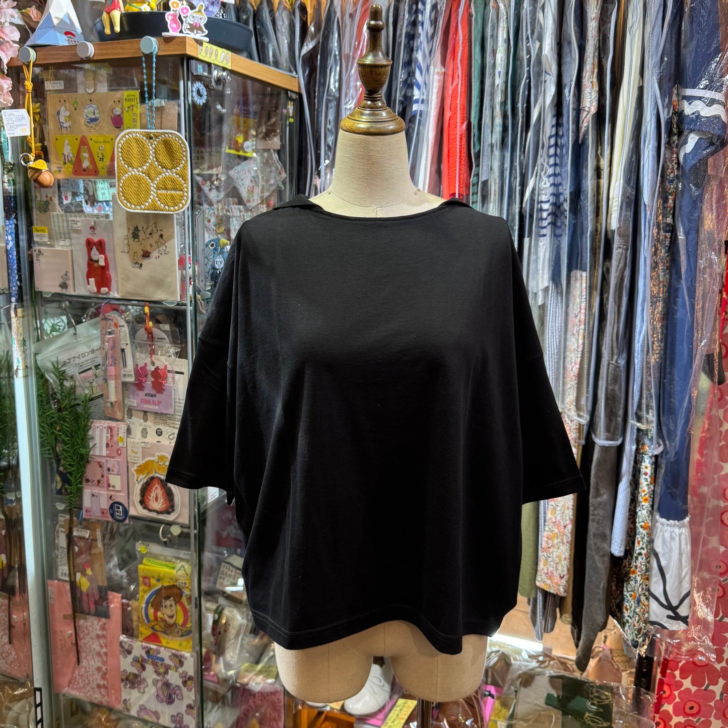 Nachukara Grey Marine Collar Top, 2 Colors, made in Japan