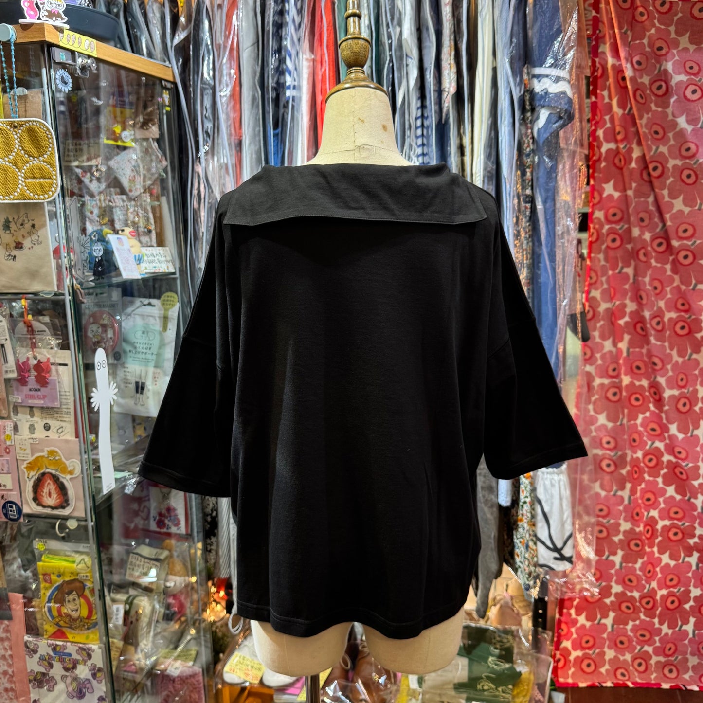 Nachukara Grey Marine Collar Top, 2 Colors, made in Japan