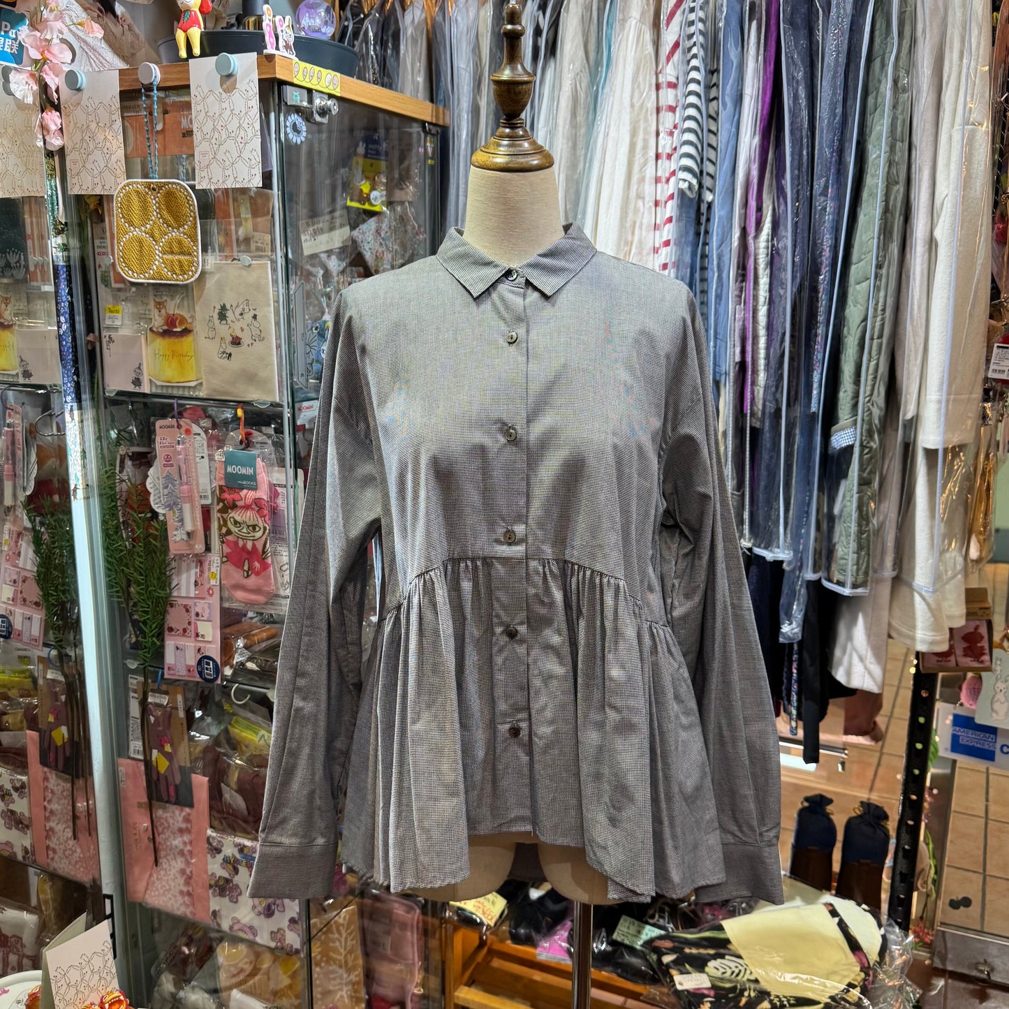 EXTRA20- Mizuiro ind Gathered Waist Shirt, 2 Colors, made in japan