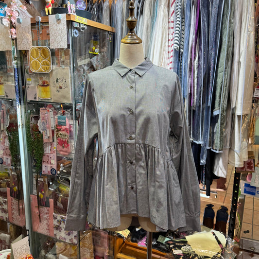 EXTRA20- Mizuiro ind Gathered Waist Shirt, 2 Colors, made in japan