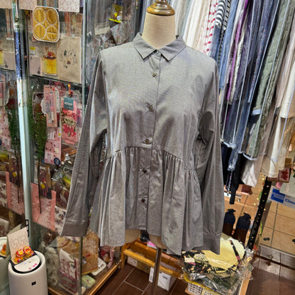 EXTRA30- Mizuiro ind Gathered Waist Shirt, 2 Colors, made in japan