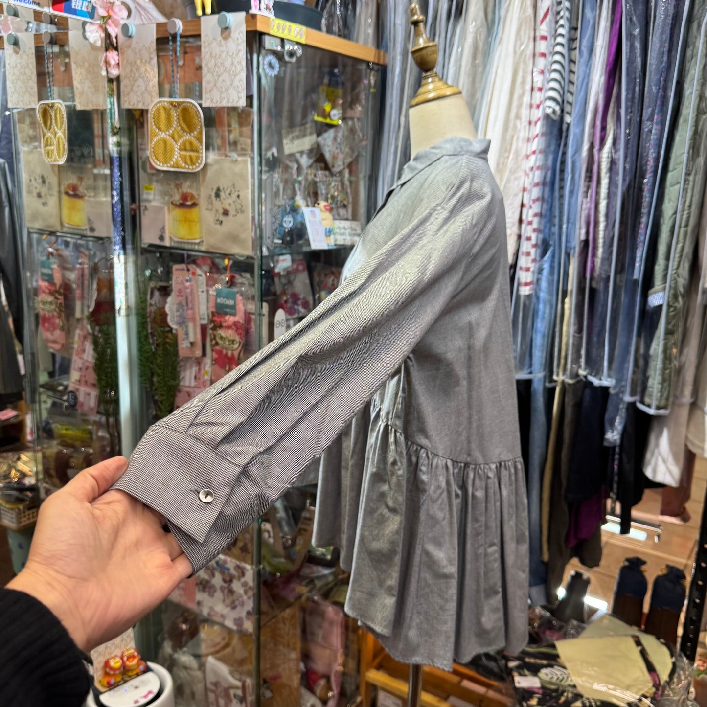 EXTRA20- Mizuiro ind Gathered Waist Shirt, 2 Colors, made in japan