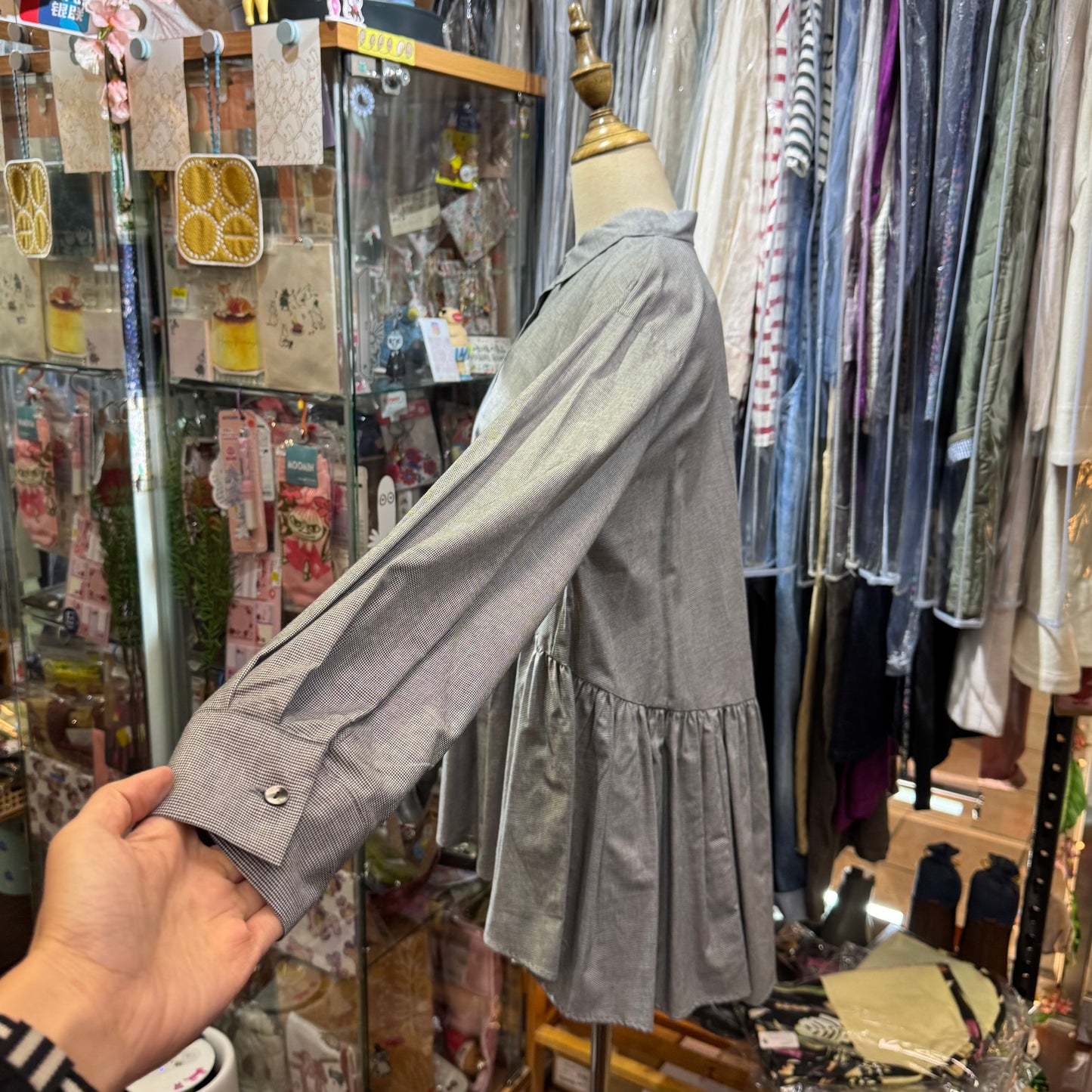 EXTRA20- Mizuiro ind Gathered Waist Shirt, 2 Colors, made in japan