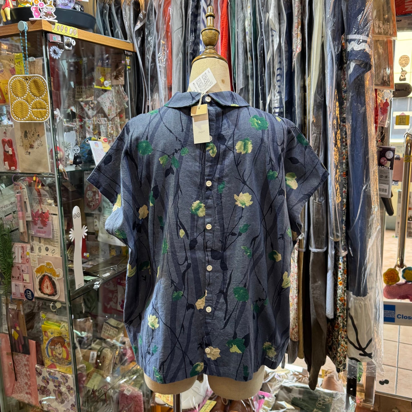 Days Blue Floral Top, made in Japan
