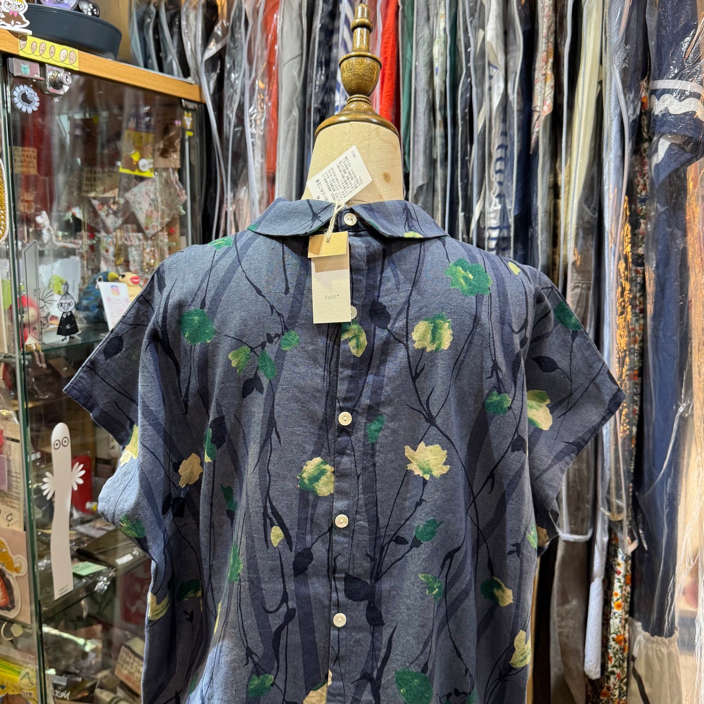 Days Blue Floral Top, made in Japan