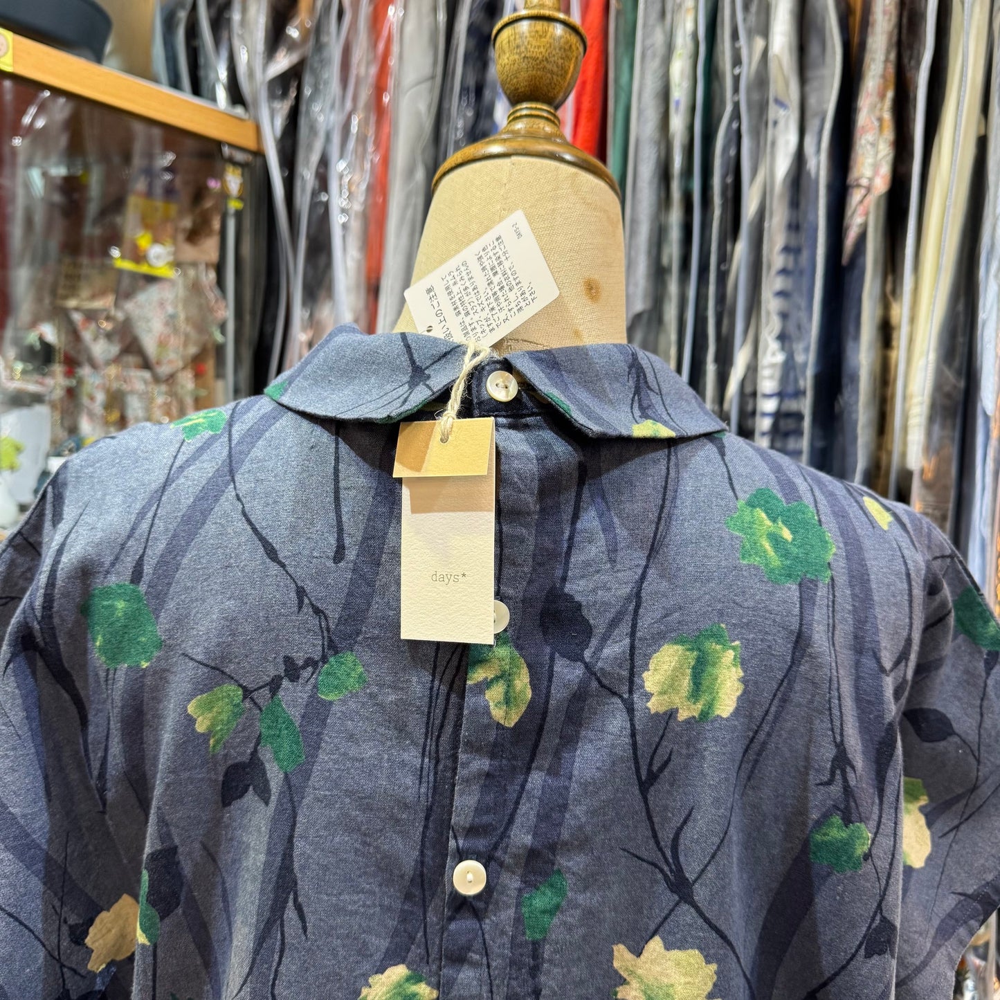 Days Blue Floral Top, made in Japan