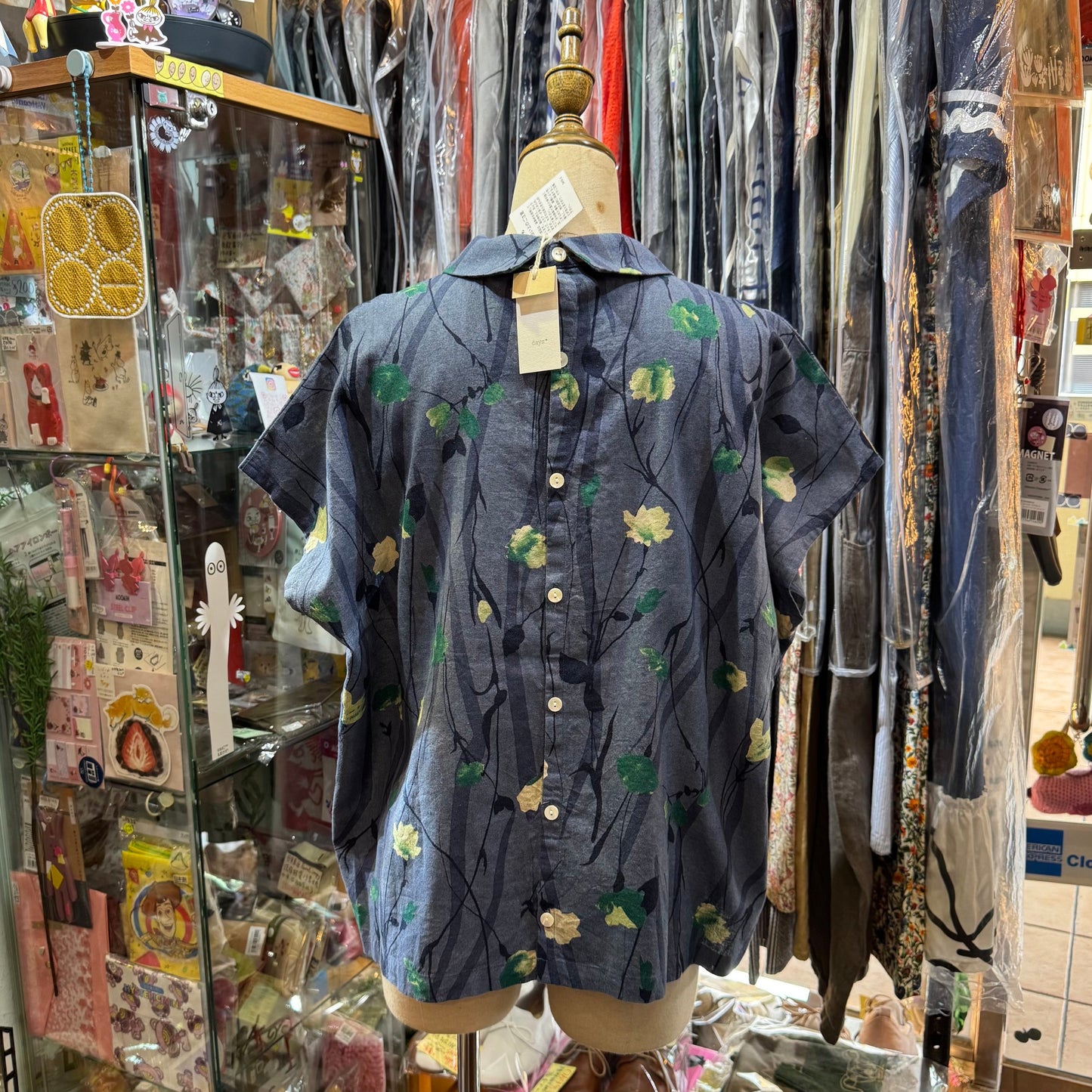 Days Blue Floral Top, made in Japan