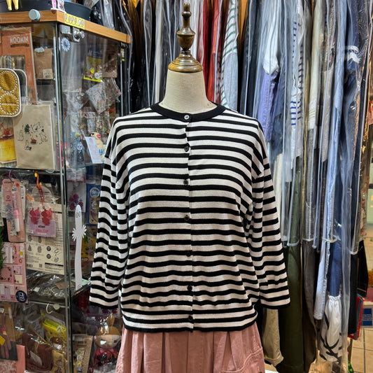 Ichi Striped Cotton Cardigan, 2 Colors