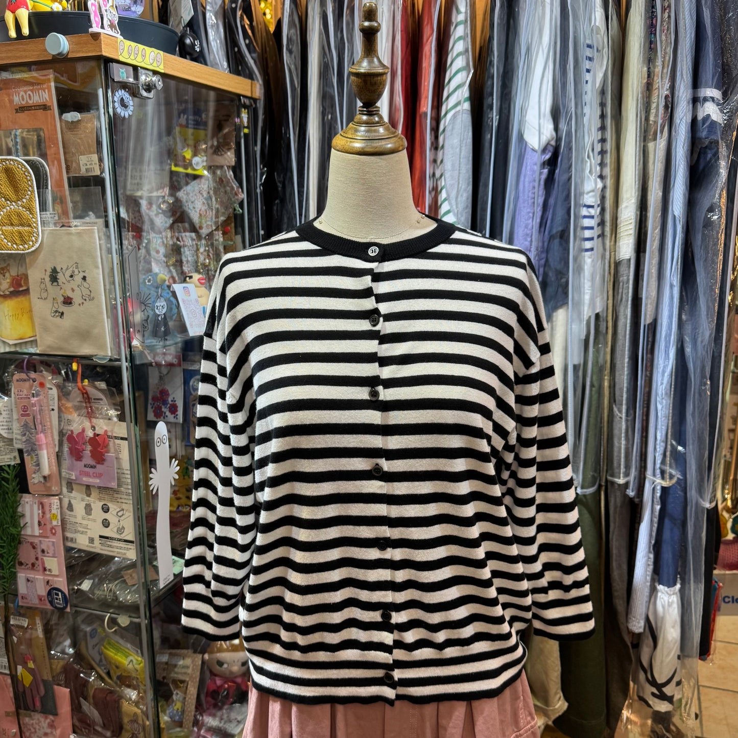 Ichi Striped Cotton Cardigan, 2 Colors