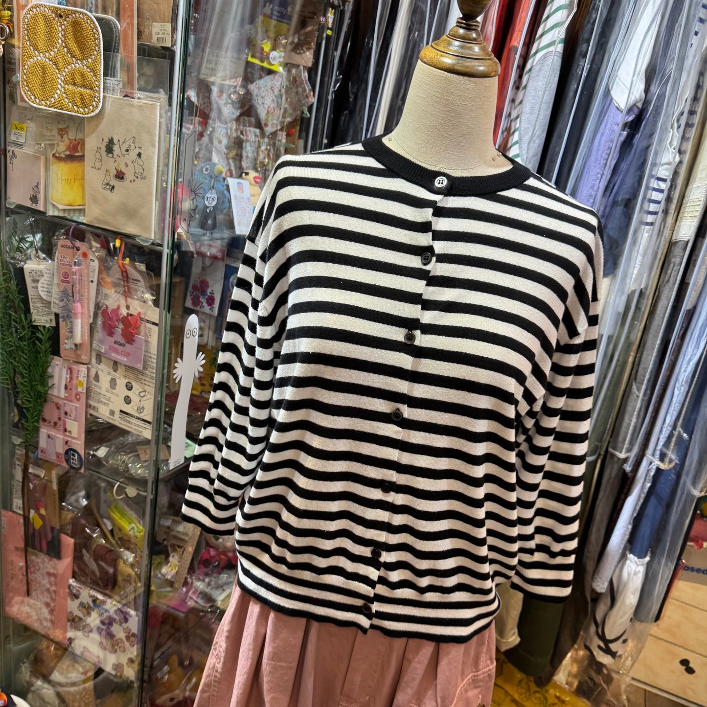 Ichi Striped Cotton Cardigan, 2 Colors