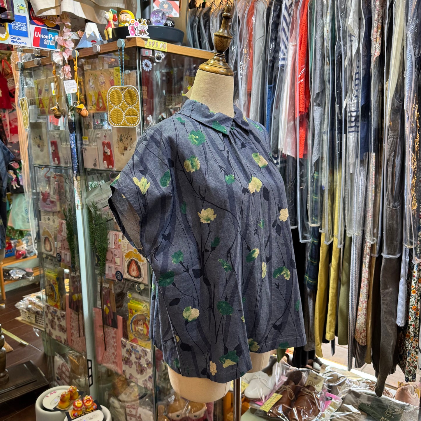 Days Blue Floral Top, made in Japan