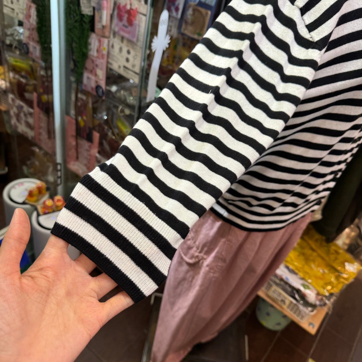 Ichi Striped Cotton Cardigan, 2 Colors