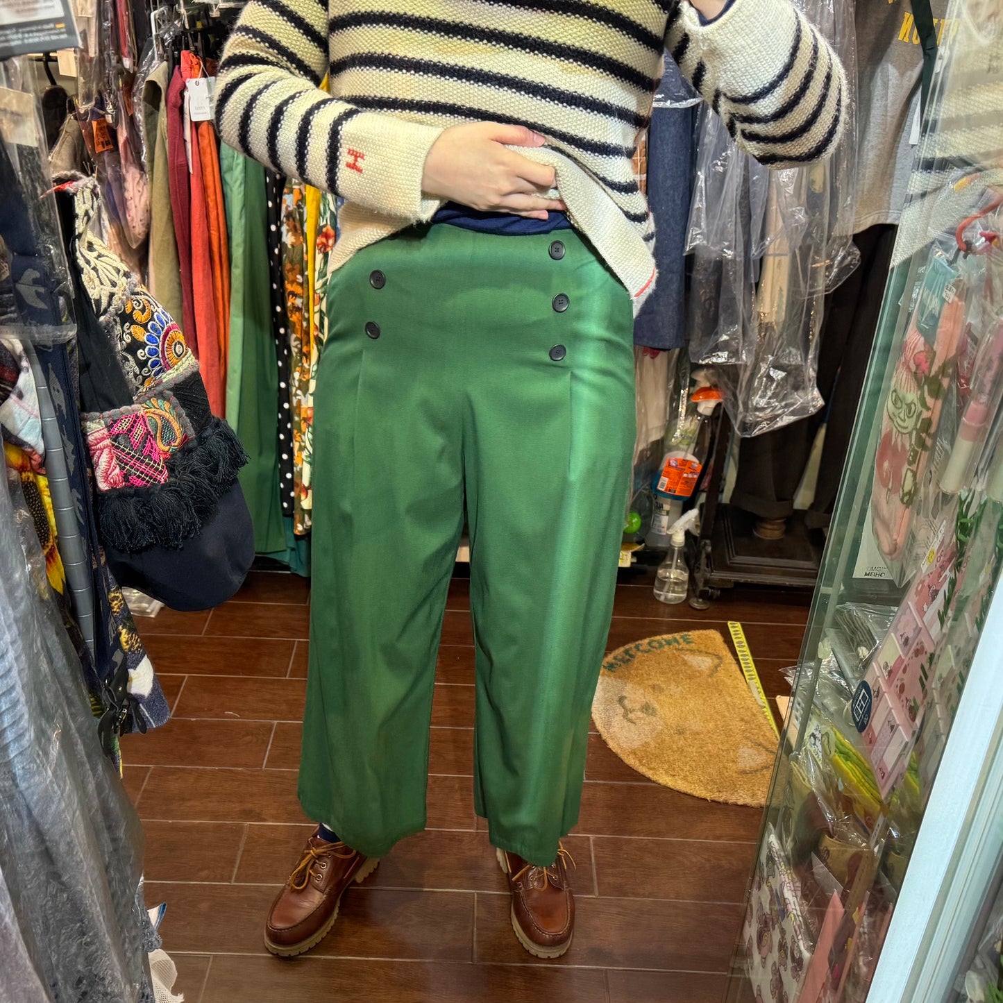 EXTRA20- Vent d Ouest Green Pants, size 40, made in Japan